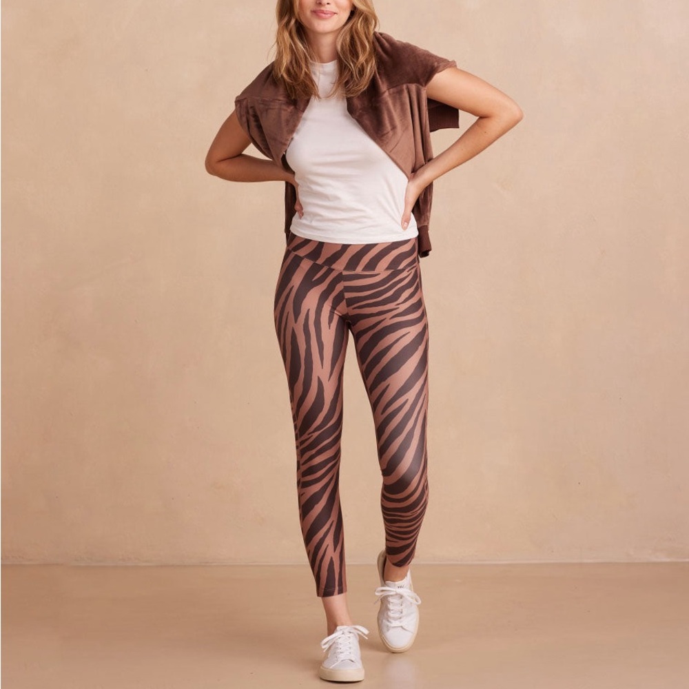 EUC Summersalt The Do-It-All High Rise 7/8 Leggings Modern Zebra